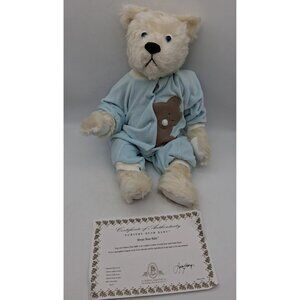Lee Middleton Sleepy Bear Baby Blue Sleeper 18" EUC